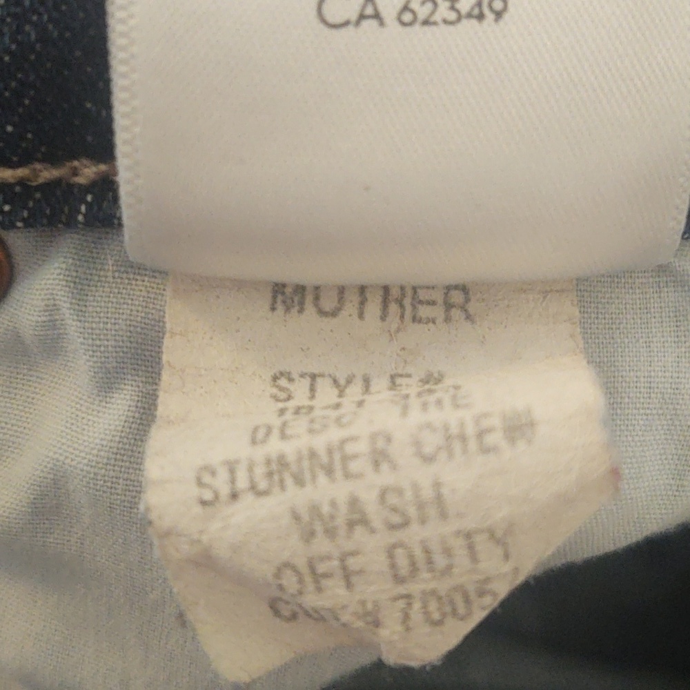 Mother The Stunner Chew Skinny Jean Wash Off Duty Sz 24 - Picture 11 of 12